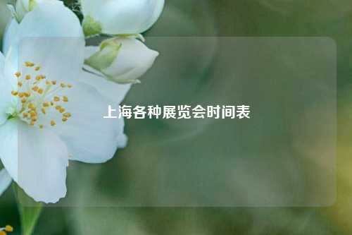 上海各种展览会时间表