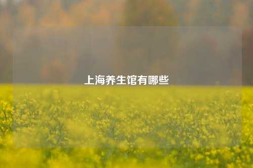 上海养生馆有哪些